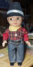 BUDDY LEE Original Lee Promotional Doll Hat Bandana Flannel Jeans Pre 1949 12.5"