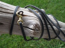 LEATHER DOG LEASH, 1/4" X 7'-8", HAND STITCHED, SMALL BRASS SNAP, MADE IN USA