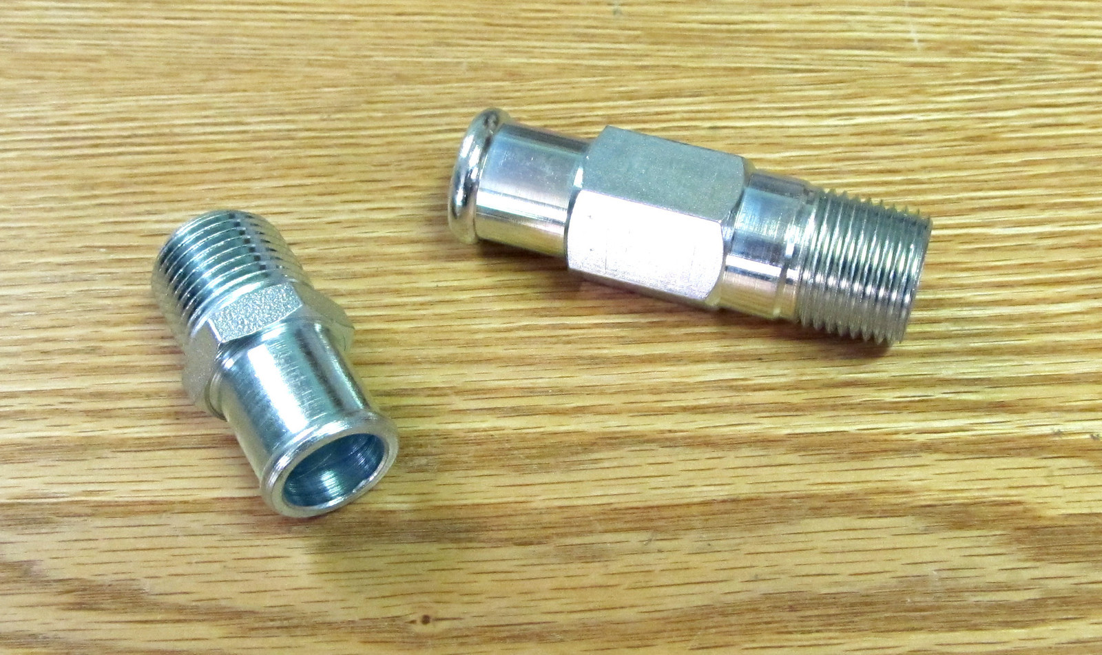 1955 1956 CHEVY HEATER HOSE NIPPLES PAIR Water Pump & Intake Manifold1