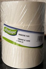 Ultrapack Masking Tape Wide DIY Painting Decorating Easy Tear 48mm x 50mm 3 Pack