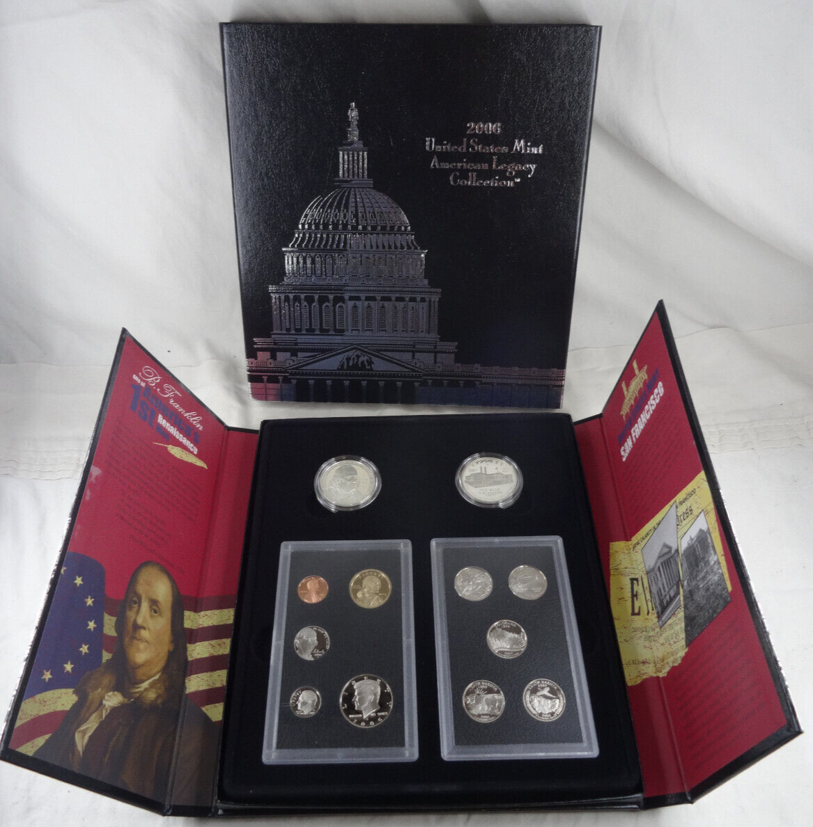 2006 US Mint American Legacy Collection Proof Set 2 Silver Dollars