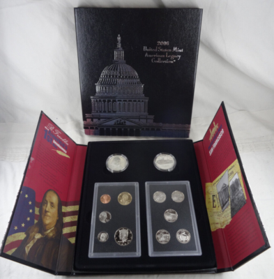2006 US Mint American Legacy Collection Proof Set 2 Silver Dollars