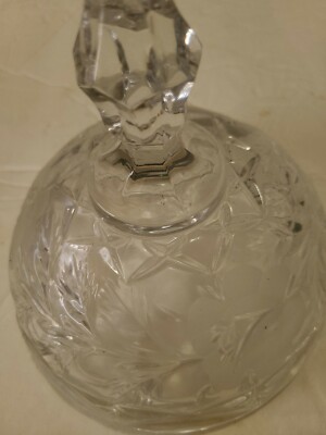 Anchor Hocking EAPC Prescut Clear Glass Star of David Candy Dish W/Lid 