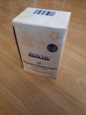 Princess Pyramidenkerzen weiß 12 Stück 10cm