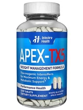APEX TX5 Diet Pills with Peak Energy 120 White/Blue Tablets