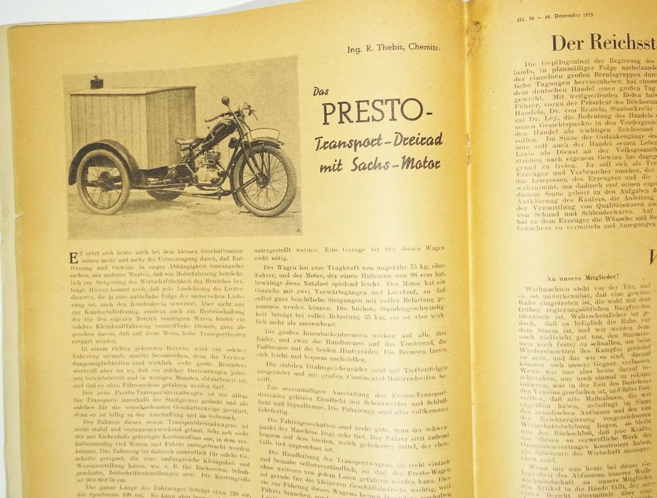 Der Auto und Motorrad Markt Pössneck Nr. 51 / 1933 Zeitschrift Oldtimer ! - Bild 4 von 4