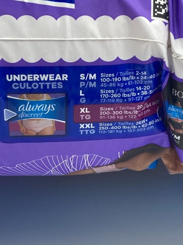 Always Discreet women's XL TG 20 - 26 Maximum 32 count Underwear - Picture 8 of 13