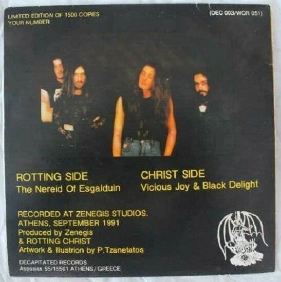 Rotting Christ - Dawn Of The Iconoclast [7" Single Greek Black Metal 1992 Mint] - Image 2 of 4