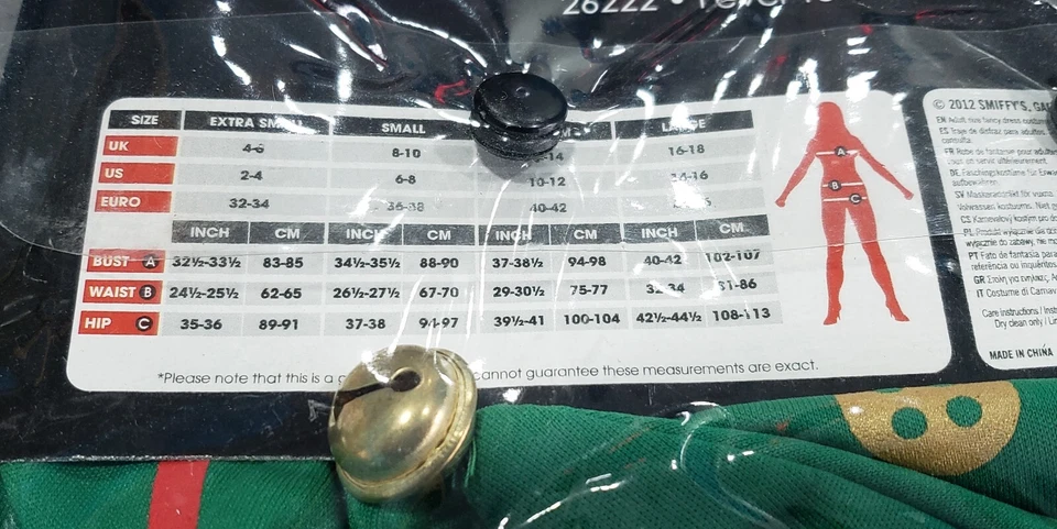 SMIFFY'S MUJER TUTÚ ELFO DISFRAZ CON VESTIDO Y SOMBRERO MEDIANO 10-12, VERDE/ROJO *NUEVO Foto 3 de 4