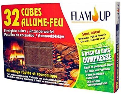 Flam'Up Set de 40 Cubes Allume-feu Sans Odeur Allumage Rapide Barbecue Cheminée