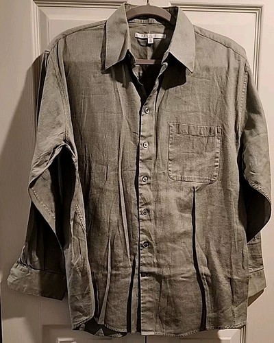 Perry Ellis Preferred Collection Botón Verde Delantero Para Hombre Talla 16/33 Algodón Indio - Imagen 9 de 9