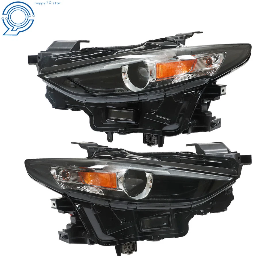 LED Headlight w/o AFS Black Housing Clear Lens LH+RH SideFor 2019-21 Mazda 3 2pc - Imagem 3 de 4