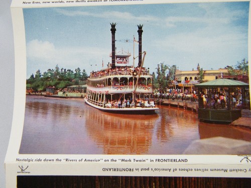VINTAGE 1956 DISNEYLAND PLASTICHROME FOLD UP POSTCARD COPYRIGHT MISTAKE - 第 11/11 張圖片