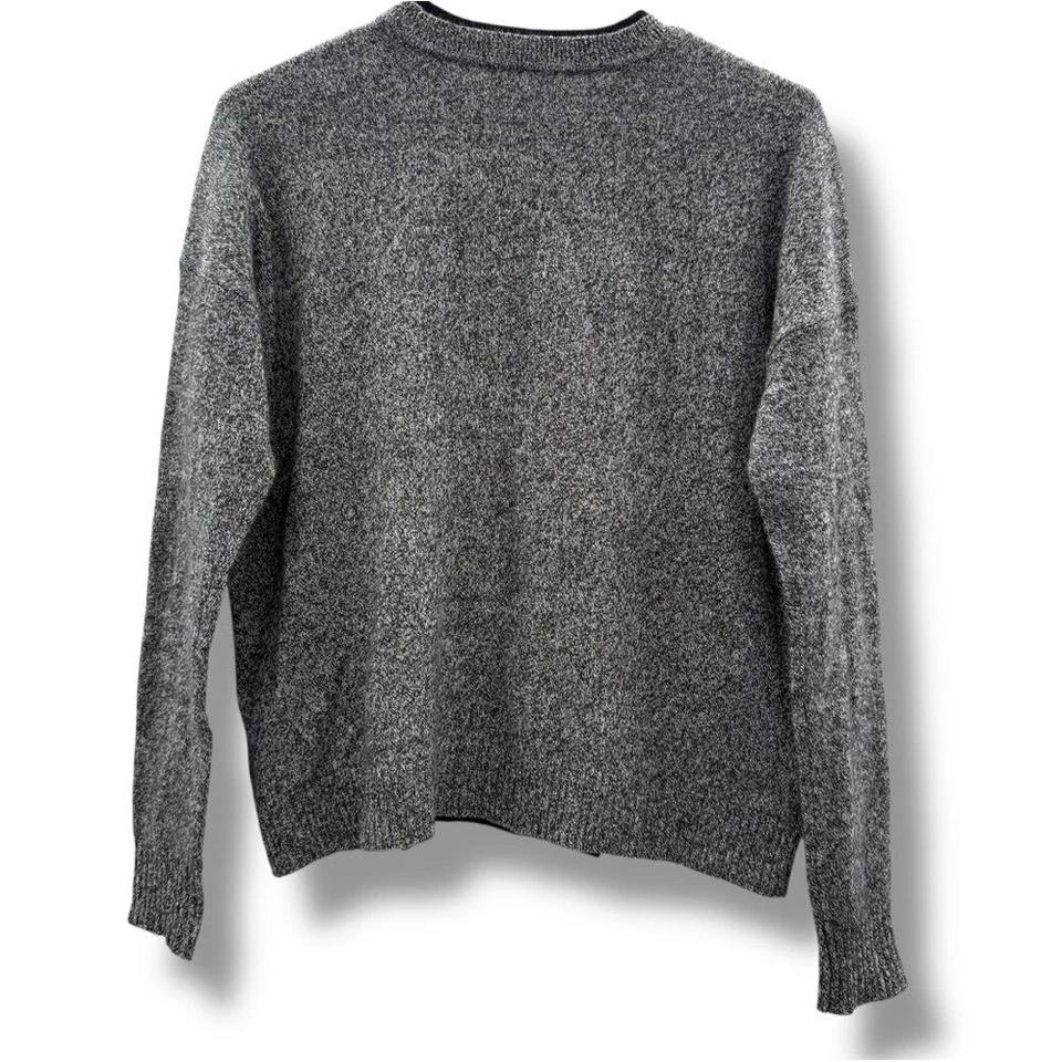 White + Warren Sweater 100% Cashmere Gray & Black Long Sleeve Pullover Sz S - Image 4 of 4