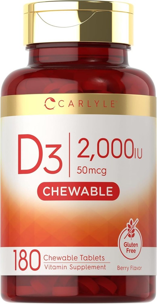 Chewable Vitamin D3 2000 IU (50mcg) Tablets | 180 Count | by Carlyle
