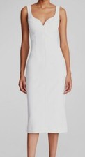 $376 Halston Women's White Kaylie Sleeveless Midi Dress Size 8