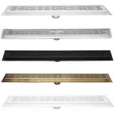 SereneDrains 304 SS Linear Shower Drain Kit for Tile Floor Broken Lane 16"-90"
