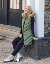 Threadbare Women's Khaki Parka-style Quilted Gilet /coat/ Sleeveless Size 8