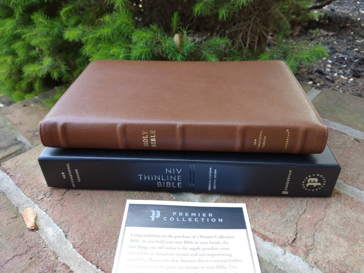 NIV Thinline Bible~ Brown Leather Premium Goatskin~Premier