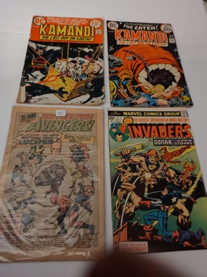 Vintage Comic Book Lot Kamandi  9 & 18,  Invaders 2, X-Men #1