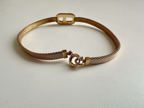 ✨CHRISTIAN DIOR Vintage CD Logo Chain Link Bracelet Gold - Picture 4 of 14