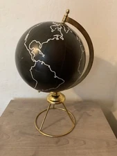 Black and Gold Table Globe Medium Size Brand New 