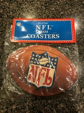 VINTAGE NOS NFL FOOTBALL FOAM COASTERS SET OF 4