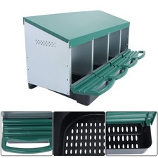 LABLT 4 Hole Metal Chicken Nesting Boxes Chicken Egg Laying Box with Perch