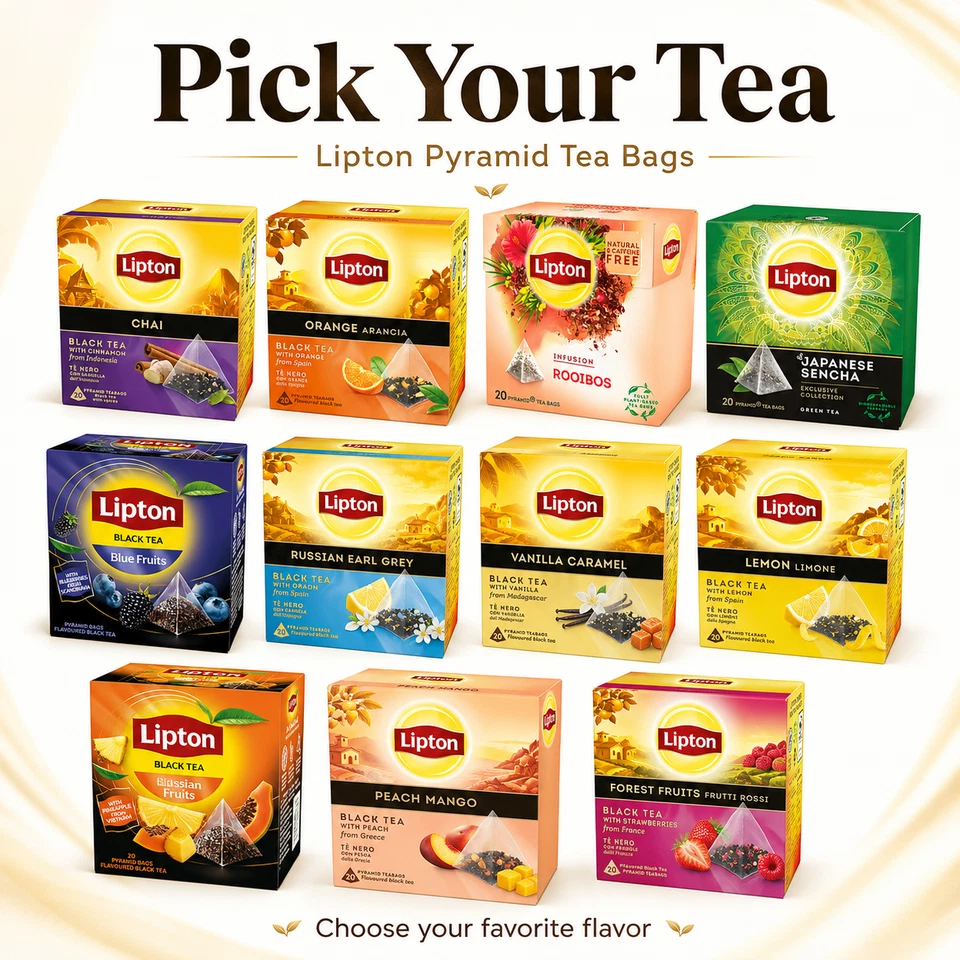 Sachets de thé pyramidaux choisissez votre saveur 1 ou 5 paquets - Photo 1/1