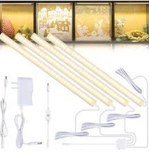 Cefrank 4pcs Under Cabinet Counter Closet LED Lighting Strips Lamps Bars 12inch 