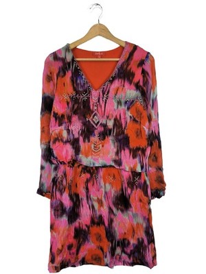 DERHY Langarmkleid Damen Kleid Gr. DE 38 pink-hellorange Party-Look