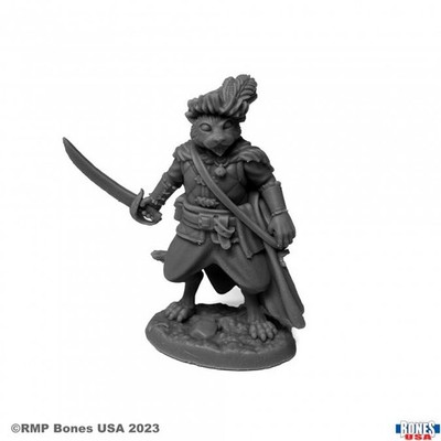 Reaper 30132 Gerard, Catfolk Bard Bones USA Reaper Legends Resin Miniature