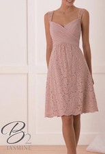 B2 Jasmine Women Dress Formal Draped Bodice Knee Length Lace Dusty Rose 10