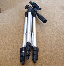 Aluminum Camera Tripod w/ Pan/Tilt Head, Pan Handle, Adjustable Legs