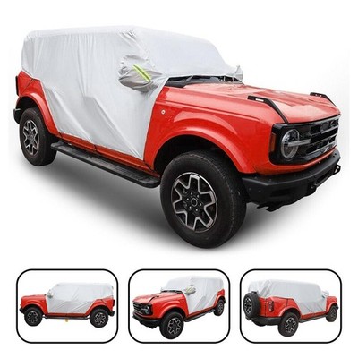 Car Half Car Cover Waterproof UV Protector Fit For Ford Bronco 4-Door 2021-2022
