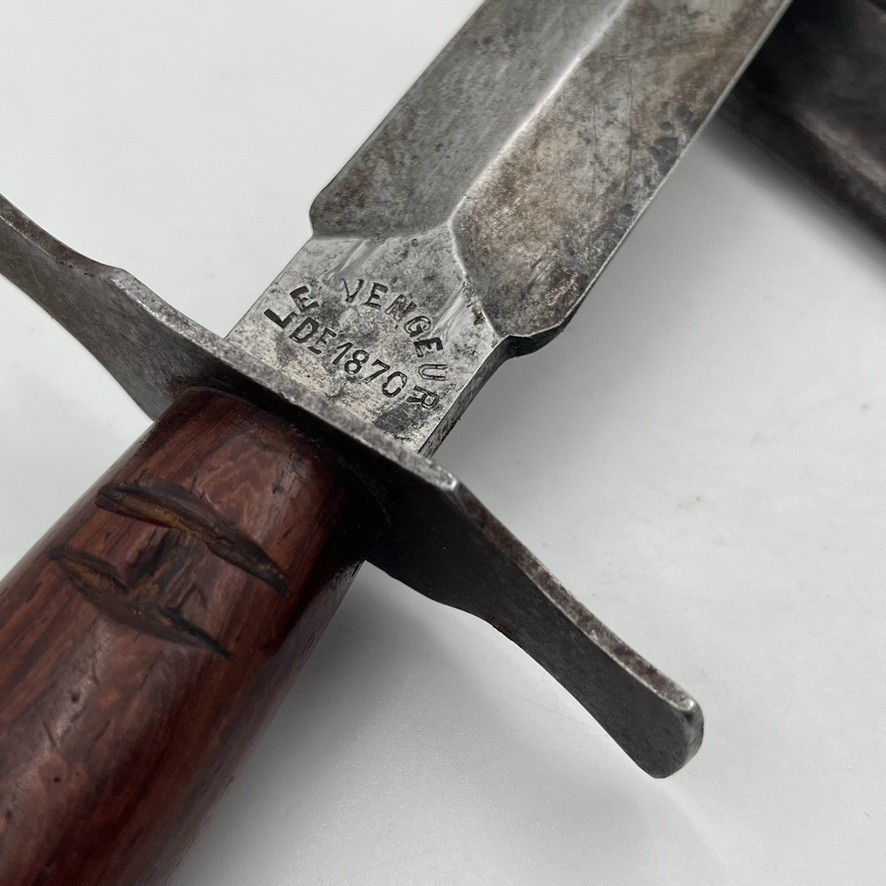 ORIGINAL FRENCH WWI W/ Sheath FIGHTING KNIFE by J. DELAIRE-LE VENGEUR de 1870
