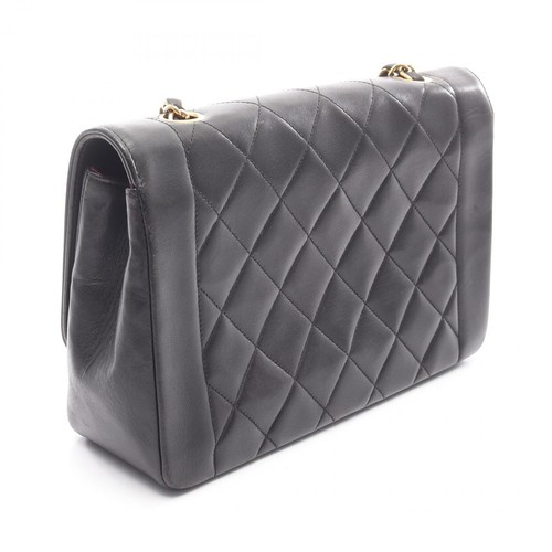 CHANEL Matelasse Diana Crossbody Chain Flap Shoulder Bag Lambskin Black GHW Used - Picture 2 of 12