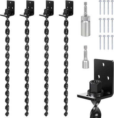 24 Inch Heavy Duty Ground Anchors Screw In Set of 4 Earth Anchor Stake Drill Kit