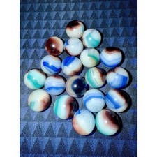 Vintage Marble Lot 19 - Akro Agate, Vitro, Peltier  1950s Swirls  Patches