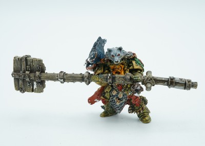 Warhammer 40K Space Wolves Njal Stormcaller umgebaut Vintage Metall Miniatur