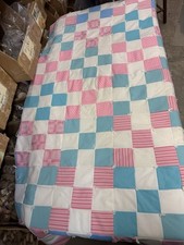 Vintage Quilt Granny Squares Handmade Large 80 X 90 Blanket