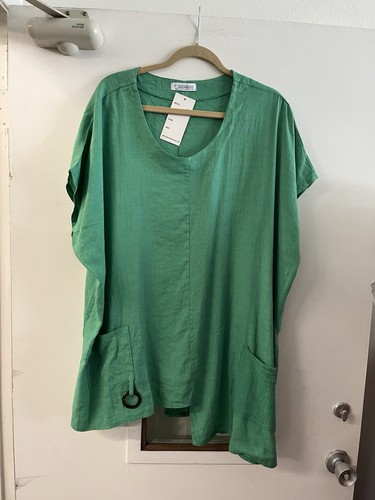 TRANSPARENTE , Plus Size Women’s 100% Linen Big Shirt. Made In Italy . NWT - 第 13/13 張圖片
