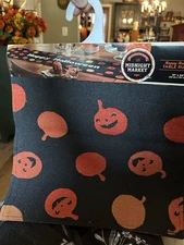 Midnight Market Halloween Table Runner Orange Pumpkins 13x54