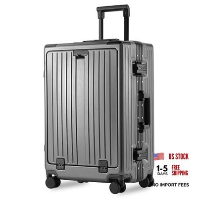 Check-In Luggage 24'' Aluminum Frame Zipperless Zipperless Luggage - Grey