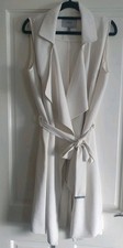 Coast White Duster Jacket Sleeveless Wrap Dress Size 12