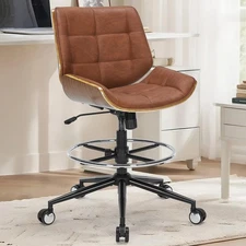 Drafting Office Chair Ergonomic Executive Computer Standing Desk Chair with A...