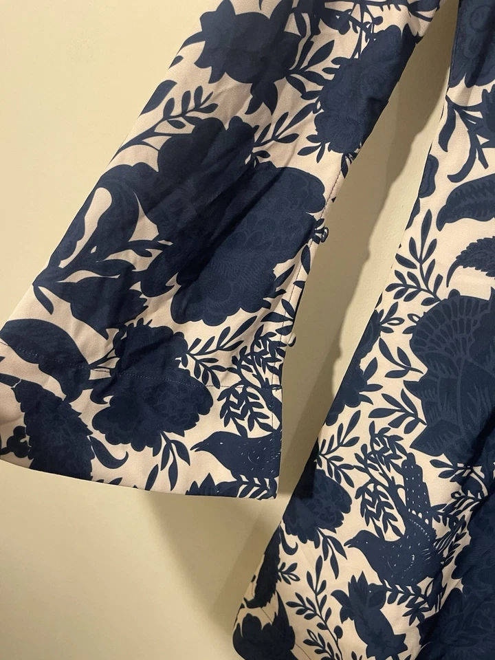 MESTIZA Nueva York Azul Blanco Floral Manga Campana Corto Primavera Verano Vestido Talla 8 M Foto 2 de 4