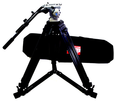VINTEN VISION 3 TWO PANBAR PLATE KNOB GRS DA 75mm TRIPOD BAG MINT SERVICED 22Lbs