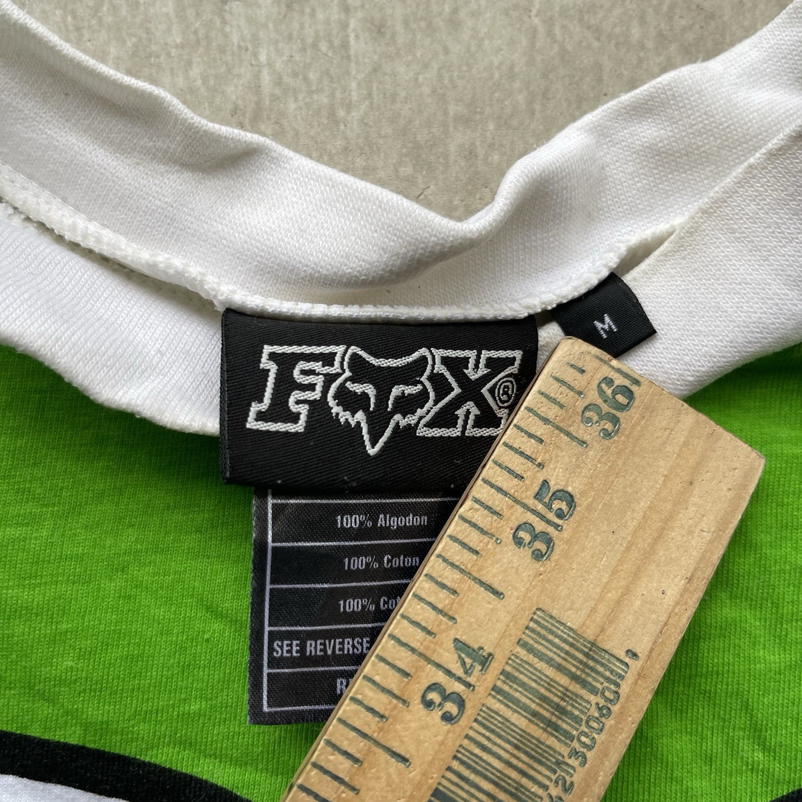 Vintage Fox Racing Motocross Moto Jersey FX Black Green Cotton Ricky M 90s Vtg image 3