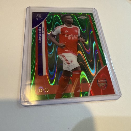 2026 Topps Chrome EPL Bukayo Saka #13 Green Refractor /99 Arsenal *SEE PICS*